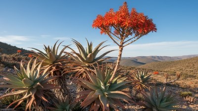 Healthy Aloe ferox plant with thick blue-green lance-shaped leaves and reddish spines
