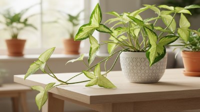 Arrowhead Vine (Syngonium podophyllum) with healthy arrow-shaped green leaves growing in well-drained soil