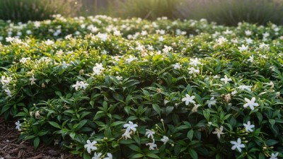Healthy Asiatic jasmine (Trachelospermum asiaticum) ground cover with glossy green leaves
